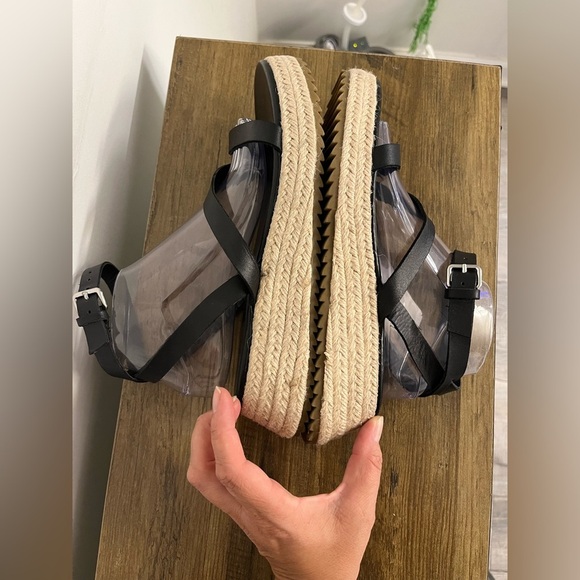 Zara Black Jute Espadrille Sandals, Women’s Size EU 40 - Picture 10 of 12